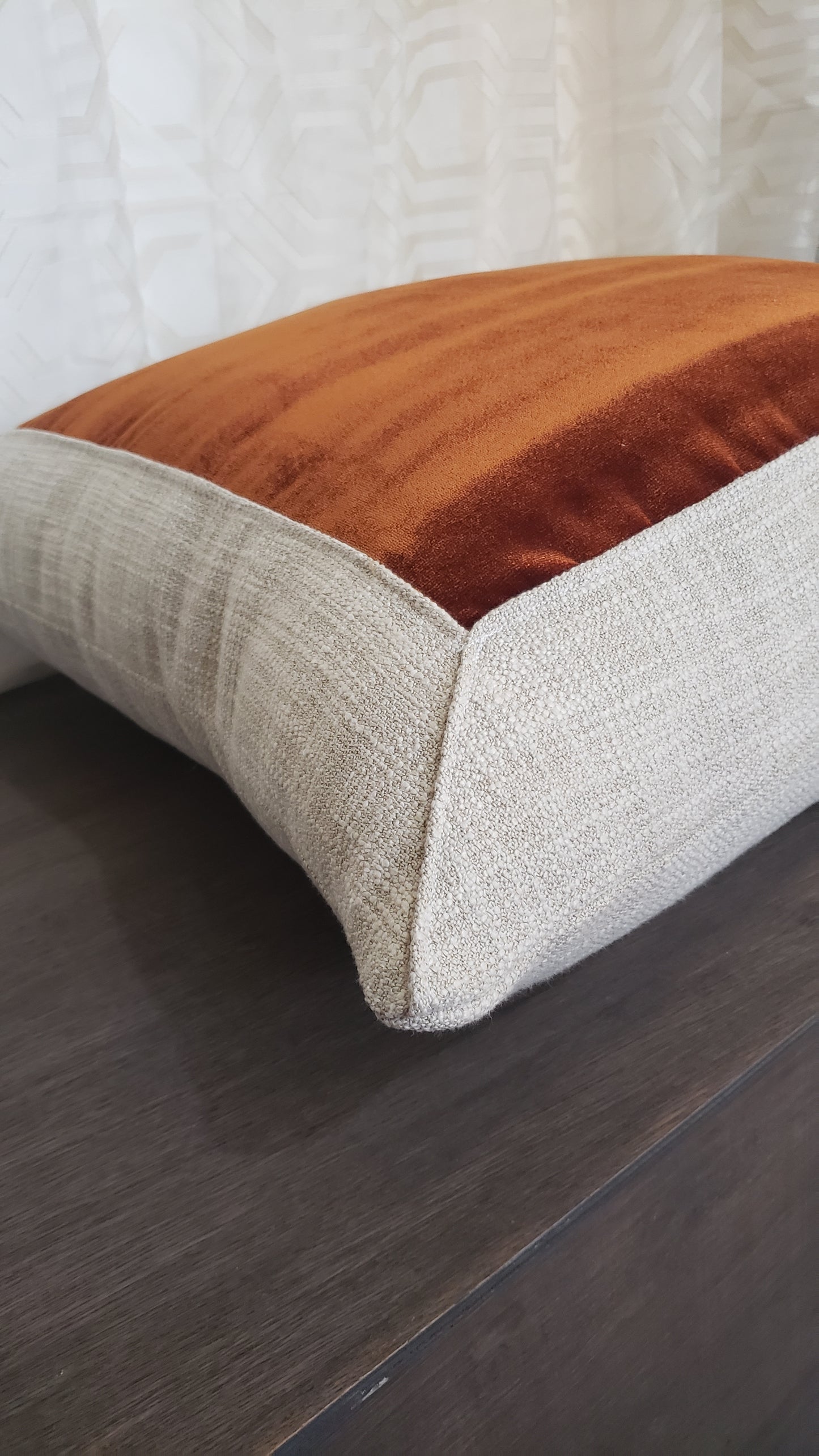 Copluxe`  Beige and Copper Luxury Pillow.  Cushion Cover.