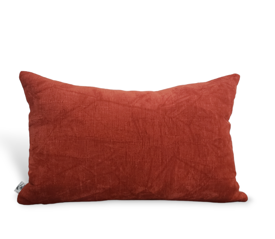 Orange Luxe` accent pillow.  Designer orange throw pillow for sofa and bedroom.