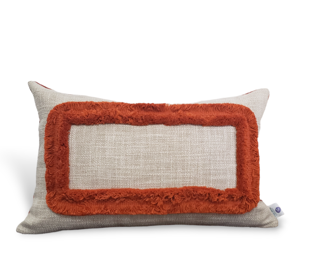 Shop our exquisite Orange Luxe` throw pillow and accentuate your space today.  Add a pop of color texture, compliment or mix and match.  The luxurious designer throw pillows by Fiona Kimberly is guaranteed to add luxury to any space.  
Made from
high quality woven fabric and orange trim on the front and a beautiful microfiber reverse.  Complete with an invisible zipper you get 2 in one pillow is an excellent and trendy buy.
Size:  13.5 x 22
Includes:  Pillow Cover and Free insert

