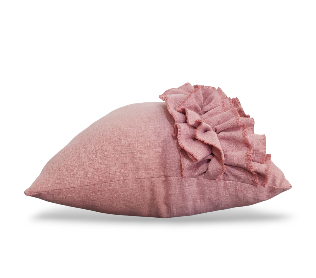 Shop our exquisite oversized 23x23 pink pillow cover.  A luxurious and unique pillow design that is a guaranteed conversational piece.  Perfect for accentuating that gray; black or biege sofa chair.  