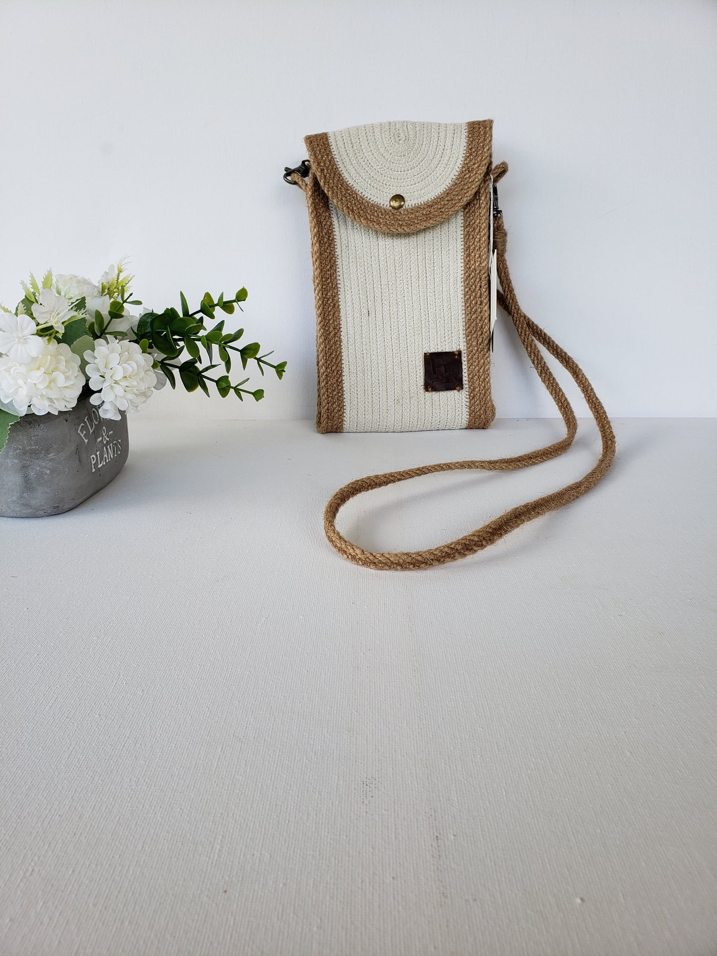 Fifi Woven Jute Cross Bag/Purse