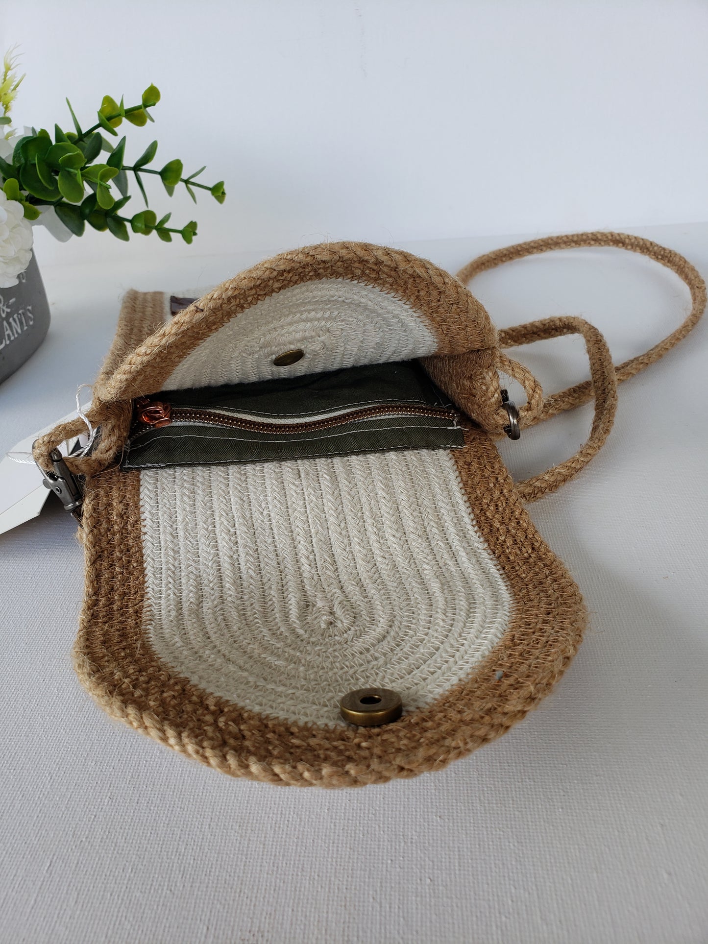 Fifi Woven Jute Cross Bag/Purse