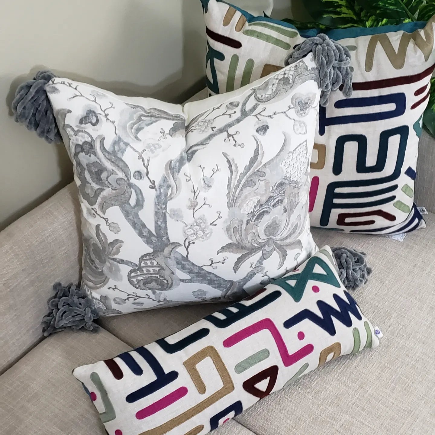 Lee Jofa Tribal Geometric Pillow.