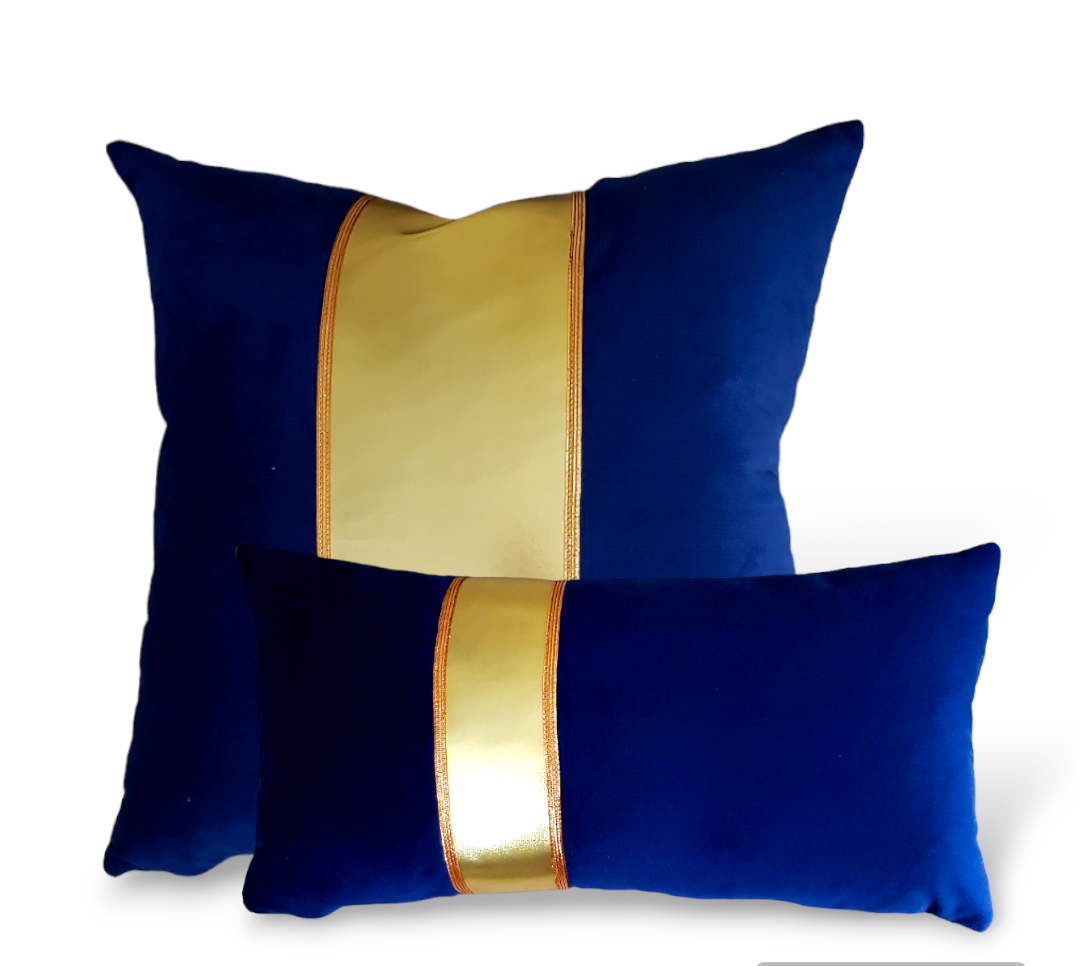 Introducing the Royal Deluxe Luxury Lumbar Designer Decorative Pillow - a regal piece of home décor with a timeless aesthetic. Handcrafted with high-end microfiber, this unique pillow features a striking royal blue and gold palette, designed to impress with its exclusive embellishments. Its invisible zipper ensures that its beauty is retained, creating an elegantly luxurious addition to any home.
 
