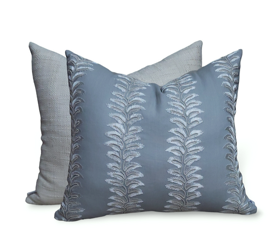 Fiona Kimberly fougère de luxe Decorative Pillows. Fern Embroidery cushion.