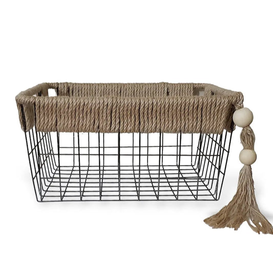 Luxury Modern Rustic Wire Storage Basket.
