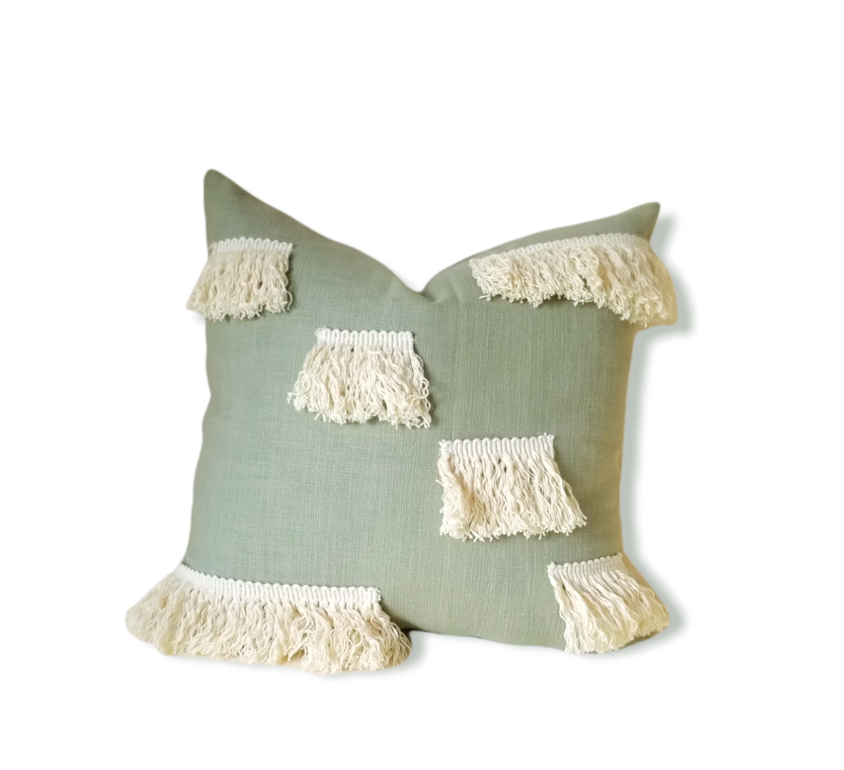   Add a touch of bohemian luxe to your home decor with this gorgeous blend of olive green and beige! This handmade decorative pillow is sure to add a beautiful, unique style to your space. Crafted with exquisite fabric and sealed edges, it offers a high level of durability and quality. The invisible zipper ensures convenience in cleaning, so you can enjoy your luxurious design for years to come.  Advenique Home Decor