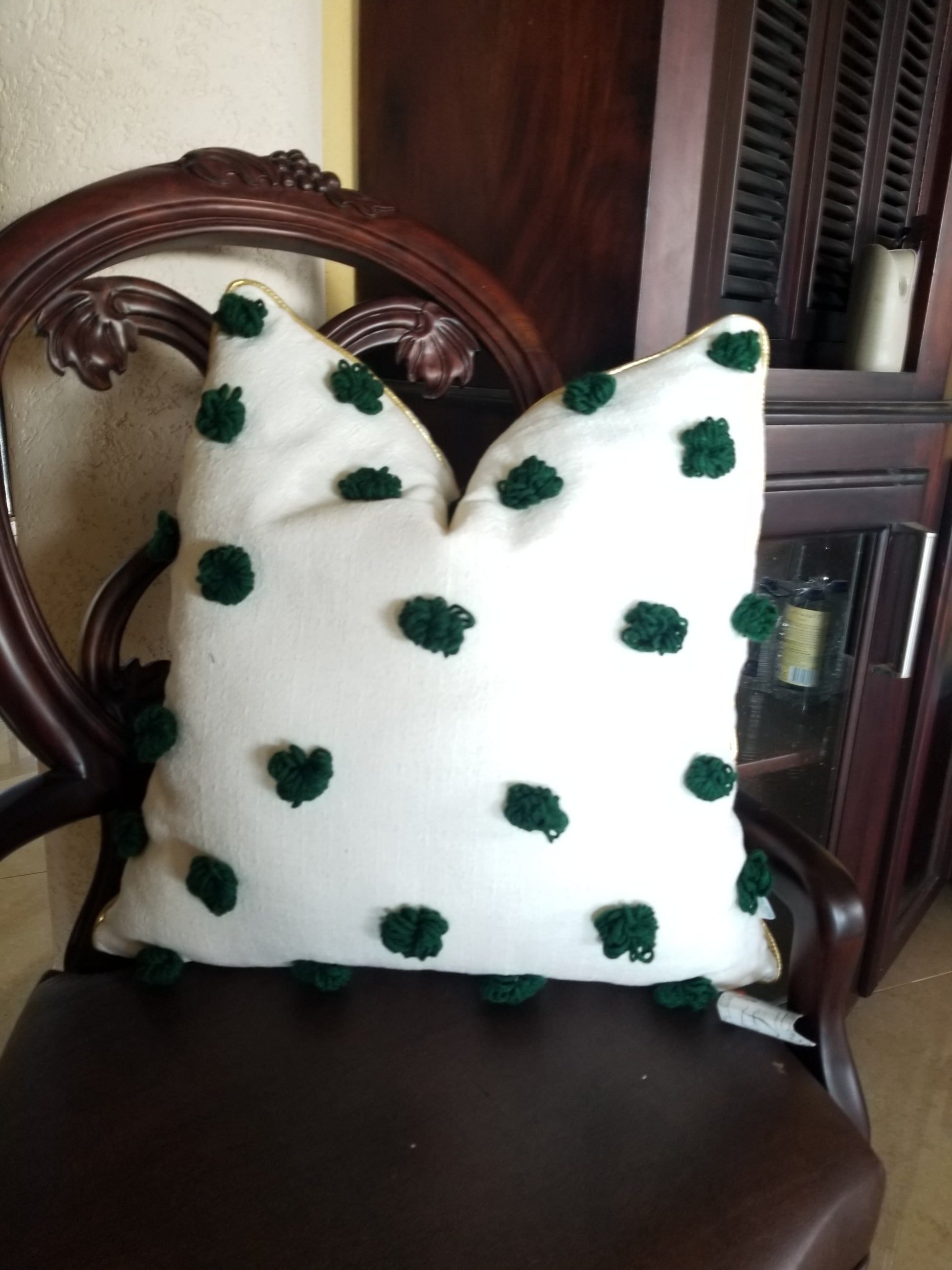 A whimsical yet elegant design by Fiona Kimberly this lovely pillow cover boast a one of a kind designer that is a perfect  match for almost and decor style.  Shop this Designer Pillow with Advenique Home Decor and enjoy international shipping to the USA, Canada, UK, Jamaica and the Caribbean.