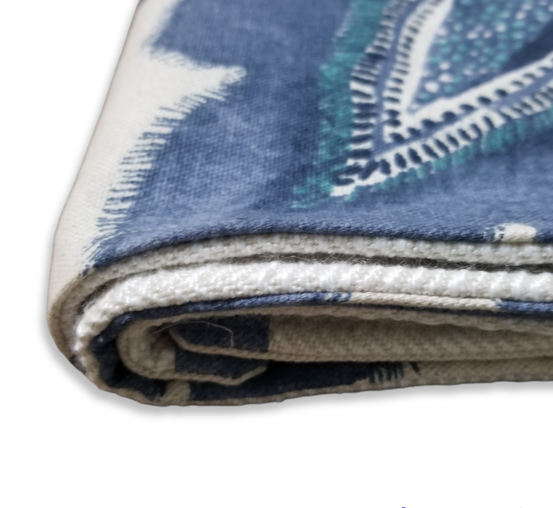  The Caribbean Nightingales Designer Bed Runner is an exquisite piece of art that is sure to bring elegance and style to your bedroom. Crafted from a luxurious Richloom fabric, this reversible king bed scarf is available in a deep and vibrant blue colour. Ideal for draping over the foot of your bed,  add a touch of sophistication to any room. Perfect for those looking to add a touch of glamour to their bedroom decor.  International Shipping available to the USA, Canada, UK, Europe, Jamaica & Caribbean.