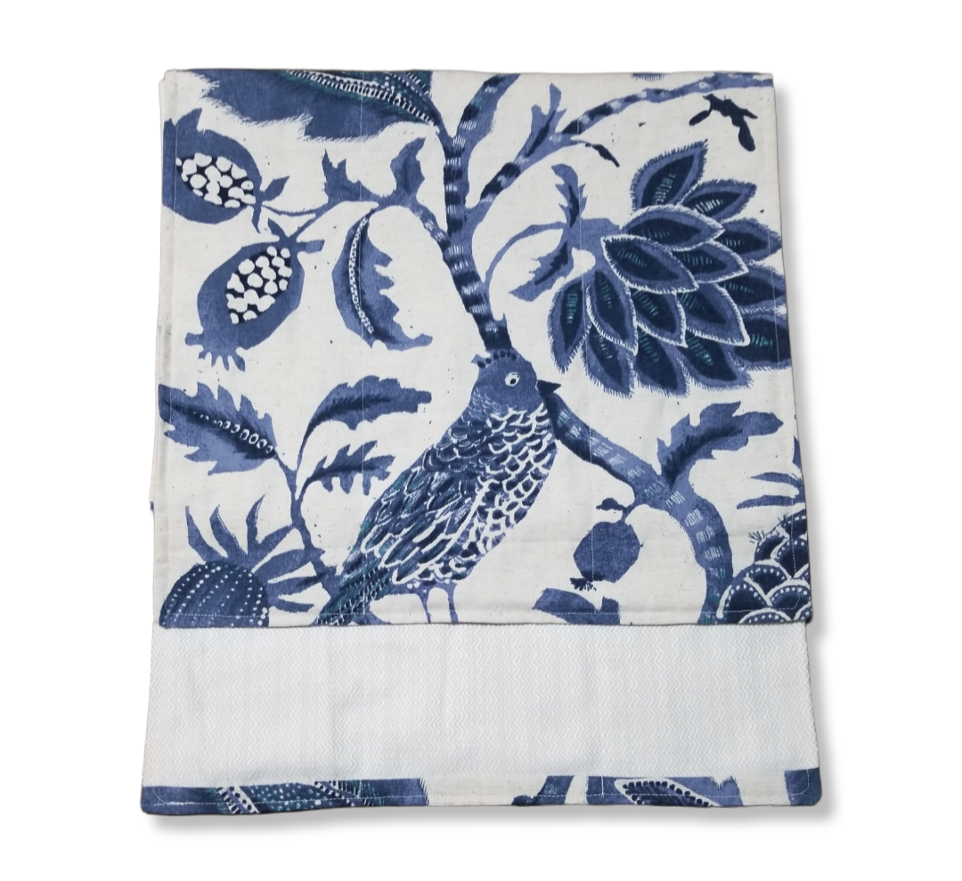 Our Caribbean Nightingales Designer Bed Runner/Scarf is the perfect way to add a touch of luxury to any bedroom. This reversible king bed scarf features beautiful blue Richloom fabric and is perfect for any décor. The intricate and delicate pattern makes this bed runner/scarf a truly unique and stylish piece. Add elegance and sophistication to your bedroom with this handmade designer bed runner/scarf. Get International Shipping.