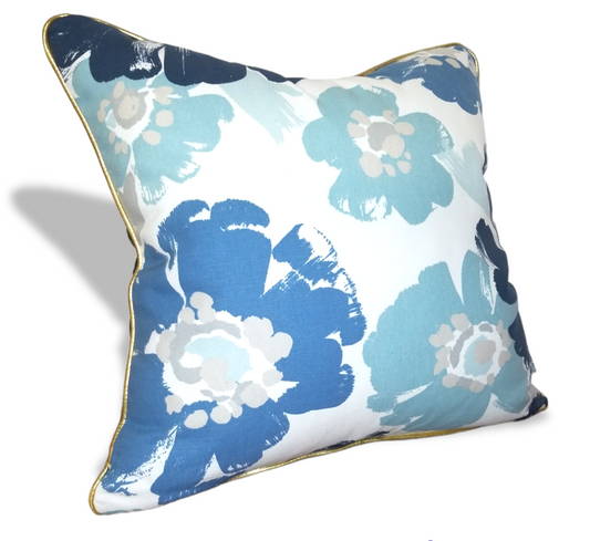 Luxury Covington Dorinda Indigo Floral Decorative pillows with Gold piping for your bedroom, Livingroom or Hallway.  Shop Designer pillow for your Gray or Blue Sectional Sofa, Accent Chair or Bedroom.  Need a Best Selling Pillow to Highlight that blanket or duvet.  Shop our designer royal blue pillow covers and get international shipping.