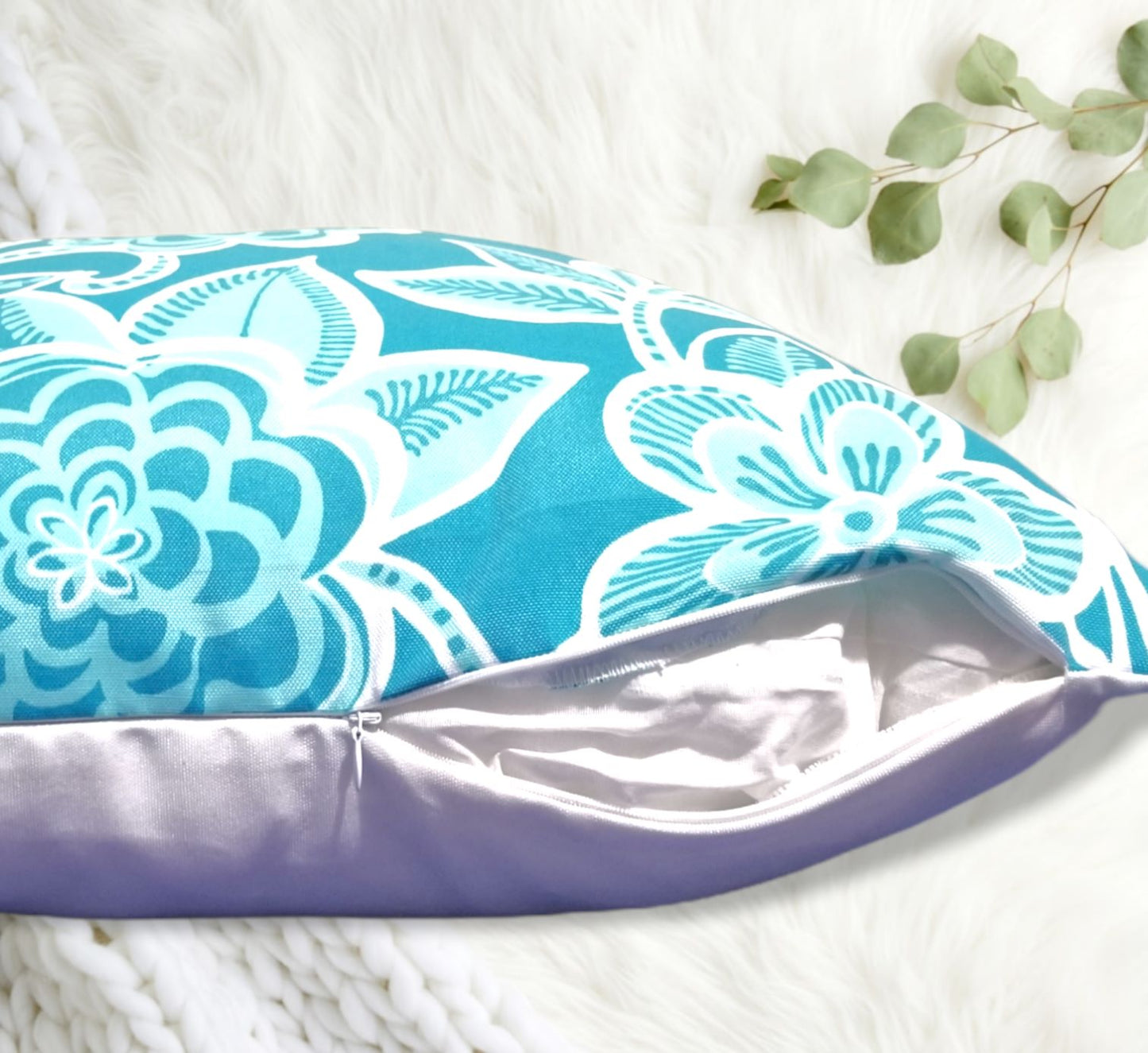 Richloom Solarium Halsey Seaglass Outdoor Fabric Decorative Pillow Cover.  Outdoor Pillow for Patio or Porch.
