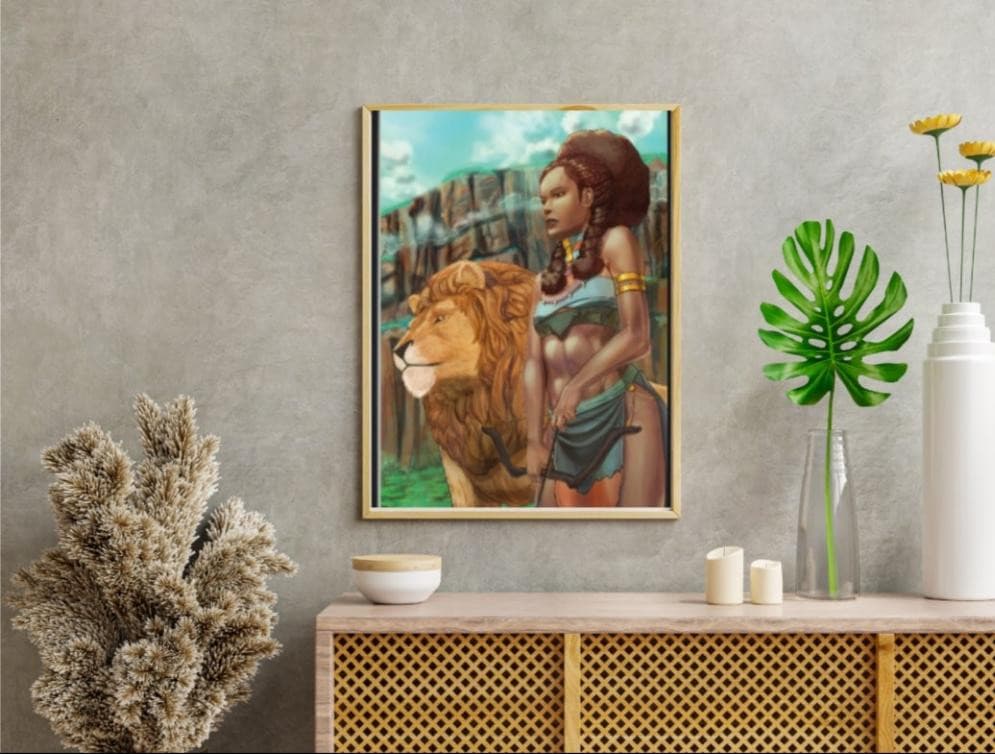 Add that whimsical yet elegant piece of wall art to your space. Shop our lovely Tribal Warrior Princess printed canvas for your next living room, guestroom or office space. 
36x24
